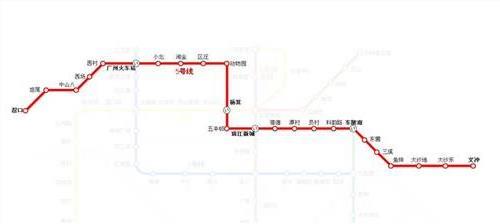 >广州地铁5号线线路图 地铁5号线站点