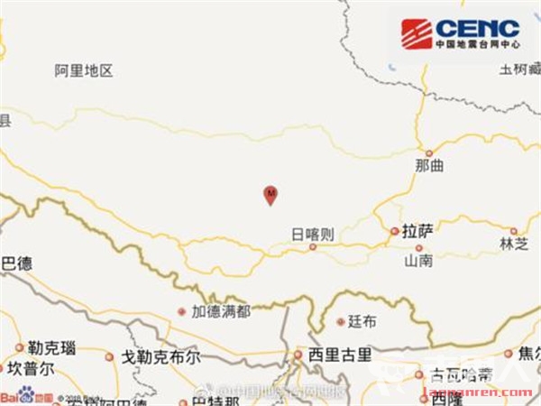 西藏谢通门发生4.8级地震 未造成人员伤亡及财产损失