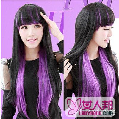 >黑紫色头发效果图女欣赏  盘点2015年流行的头发颜色