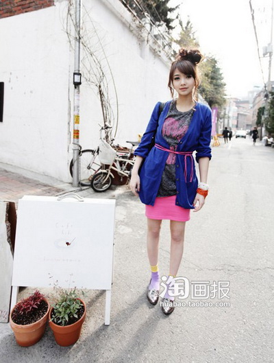 韩国小资女色彩搭配 22款时尚出街装
