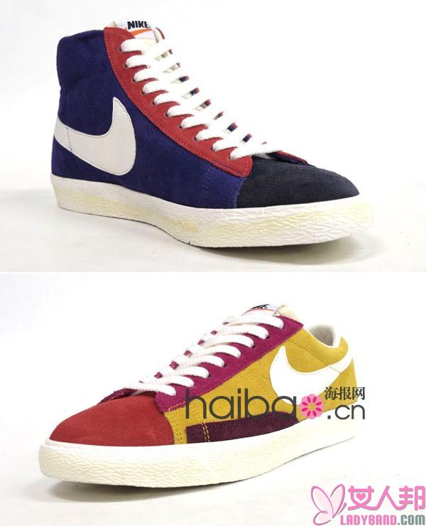 >Nike Sportswear推出Nike Blazer Suede VNTG QS Multi-Color新鞋款，运动鞋也玩拼色哦