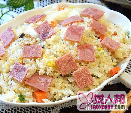 卷心菜焖金华火腿糙米饭