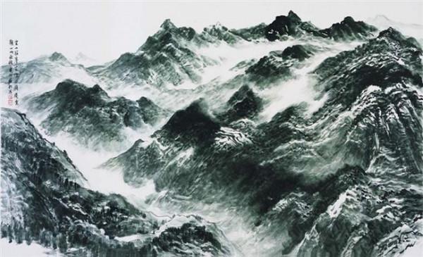>许钦松山水画欣赏 许钦松的山水画是大山大水