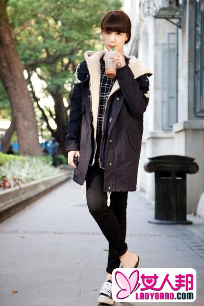 韩版棉衣搭配紧身裤 保暖又显瘦