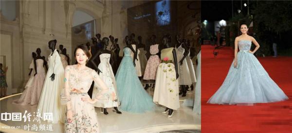 >章子怡诠释时尚经典 两套礼服被Dior七十周年大庆典藏
