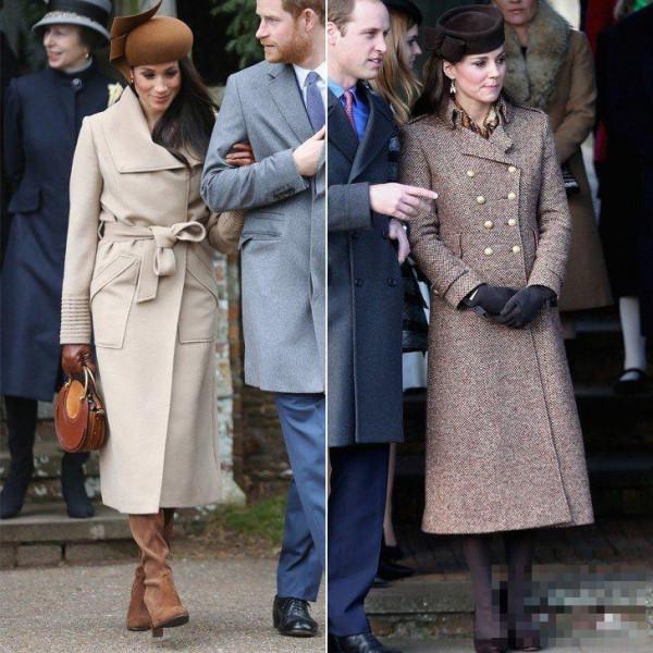 凯特王妃造型高贵、大方, 梅根低调时尚, 谁更有型?