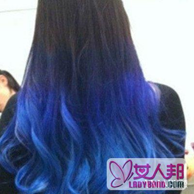 蓝色发型图片欣赏  魅力染发色清新时尚