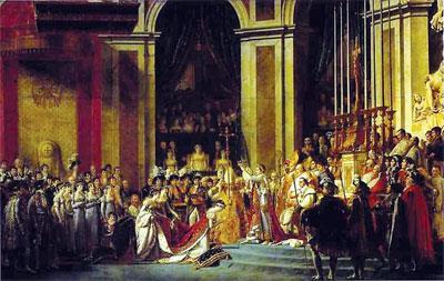 >法国古典派画家大卫油画作品拿破仑加冕