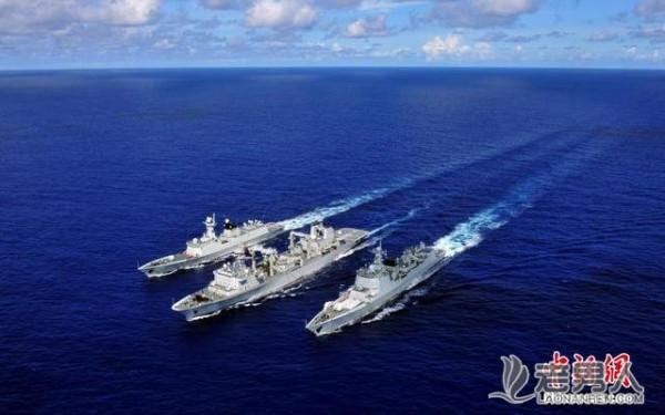 >赴美国参加“环太平洋-2014”演习的三舰艇凯旋回归