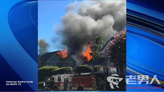 美直升机坠入民宅 引发大火造成1人死亡