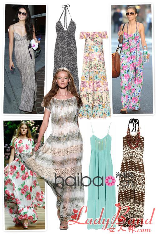 >2011夏季流行单品推荐之过踝长裙，欧美女明星示范四种款式时髦搭配，你想尝试哪一种？