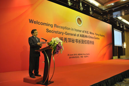 外交部副部长刘振民出席中国—东盟中心秘书长杨秀萍到任招待会