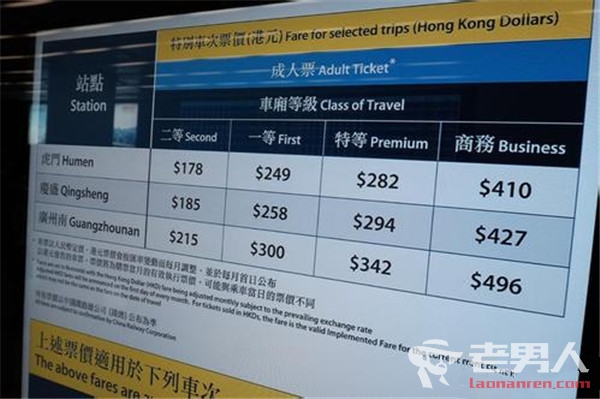 广深港高铁香港段将开通 高铁不办理补票去香港
