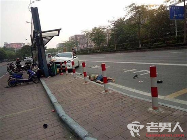 >广东汽车撞公交站 现场状况惨烈致2人身亡