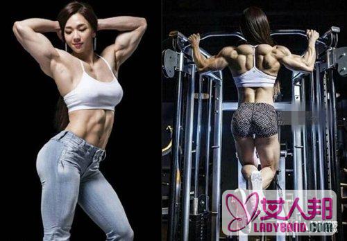 韩国萝莉脸肌肉女走红 肱二头肌图解锻炼