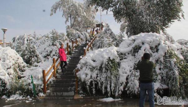 甘肃多地飘落今年下半年首场初雪（组图）