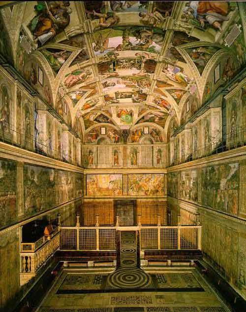 >米开朗基罗《创世纪》西斯廷教堂天顶巨型壁画赏析