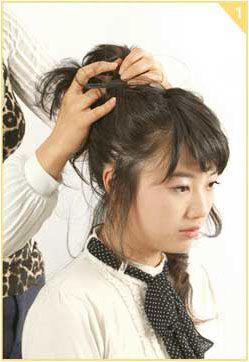 韩国女生扎头发技巧