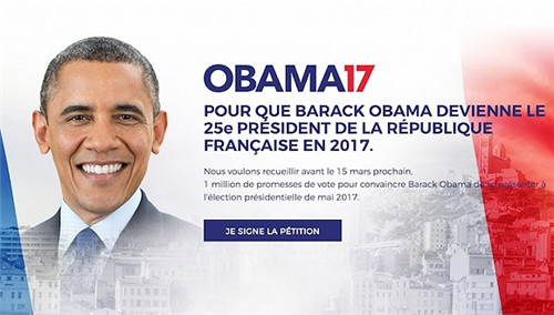 >吃里扒外？法国人再次请愿让奥巴马当总统