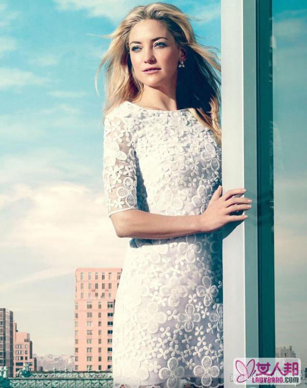 凯特·哈德森时尚大片曝光 白色蕾丝裙优雅