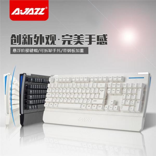 >高键位键盘 黑爵驱魔师AK20有线游戏键盘笔记本台式USB机械手感键盘高键位lol