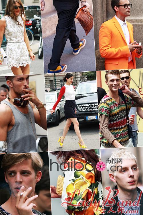 >2012春夏米兰男装周秀场外街拍新鲜呈现：细节成就出众品味，Prada厚底鞋最受宠！
